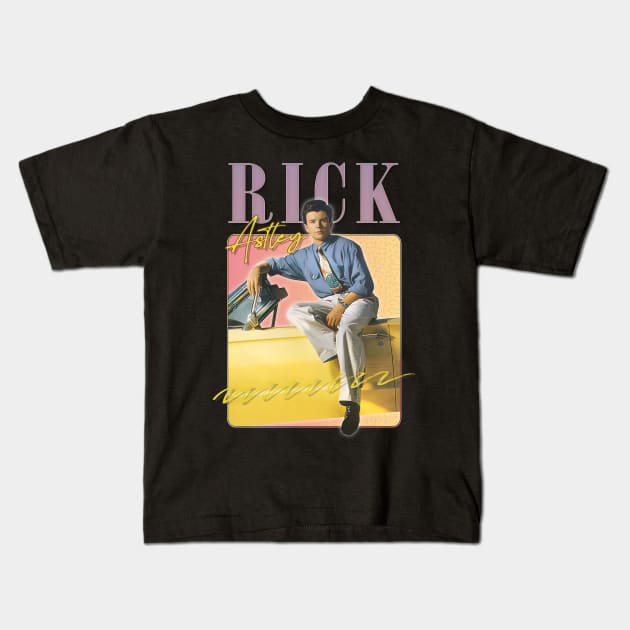 Rick Astley -- 80s Vibin' Aesthetic Design Kids T-Shirt by DankFutura
